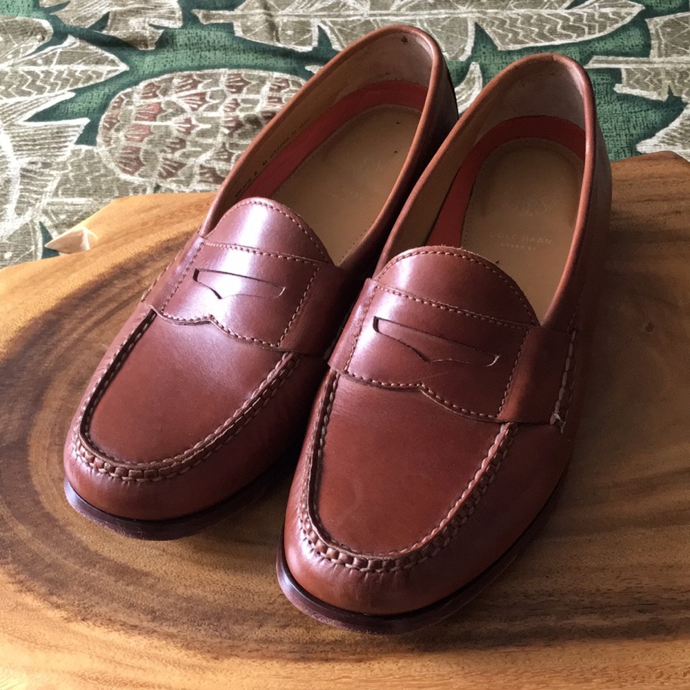 Cole Haan; Men’s 8 M; Brown Leather Penny Loafers.